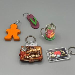Teacher Keychain Lot‎ Vintage Novelty Charm School Supplies Accessories